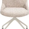 XOOON Mats, eetkamerstoel - wielen - creme - Luton - koper^ Eetkamerstoelen