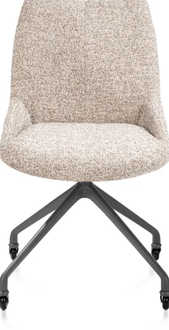 XOOON Mats, eetkamerstoel - wielen - grafiet - Luton - koper^ Eetkamerstoelen