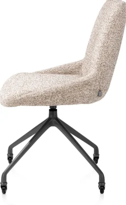 XOOON Mats, eetkamerstoel - wielen - grafiet - Luton - koper^ Eetkamerstoelen