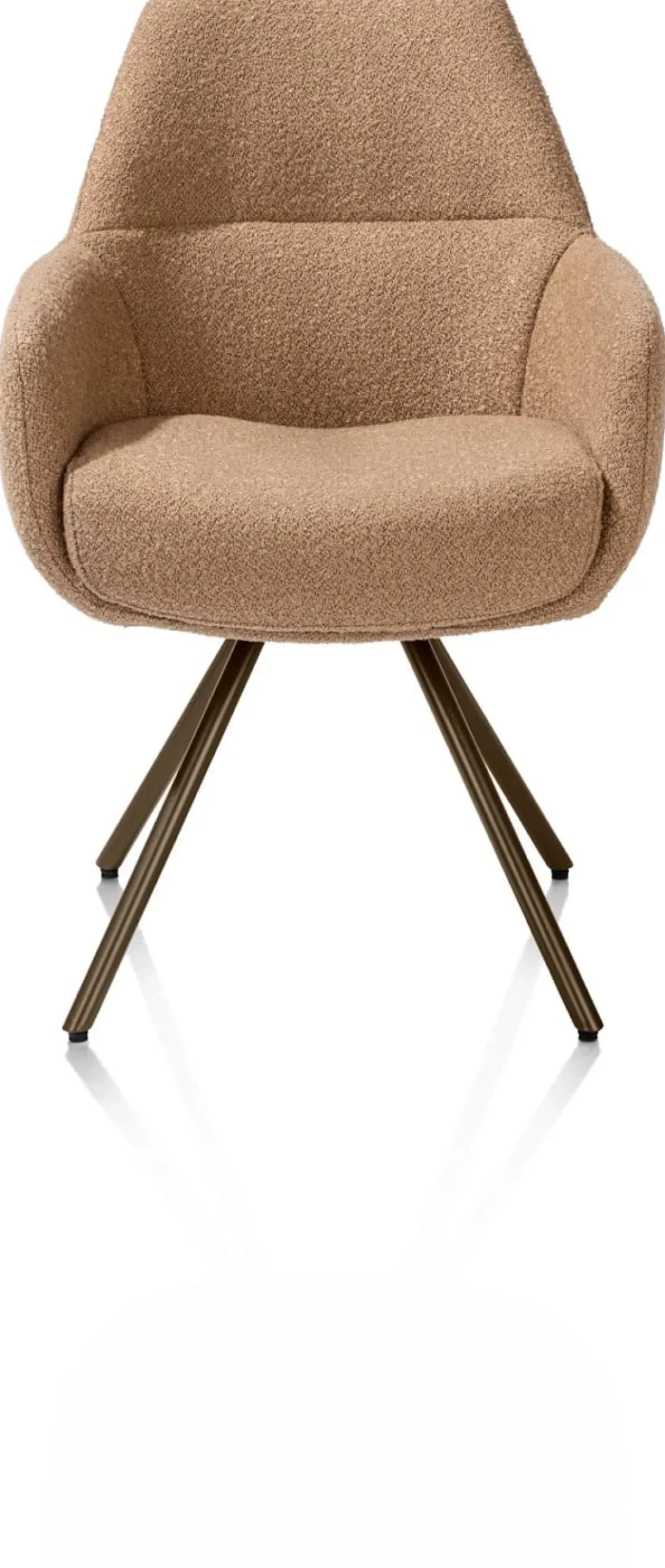 XOOON Mavis, armstoel met draaifunctie, incl. pocket, stof Cloudy, frame steel brown - Okergeel^ Armstoelen