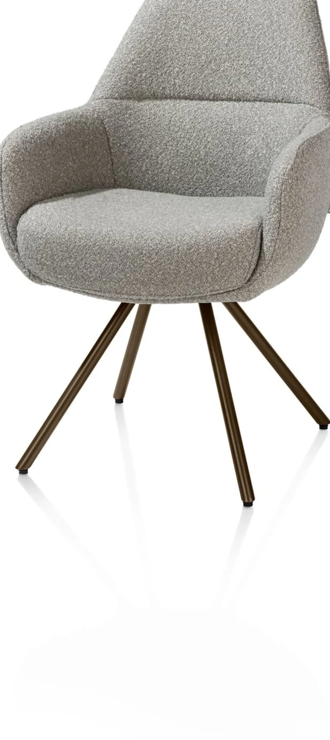 XOOON Mavis, armstoel met draaifunctie, incl. pocket, stof Cloudy, frame steel brown - Olijf^ Armstoelen