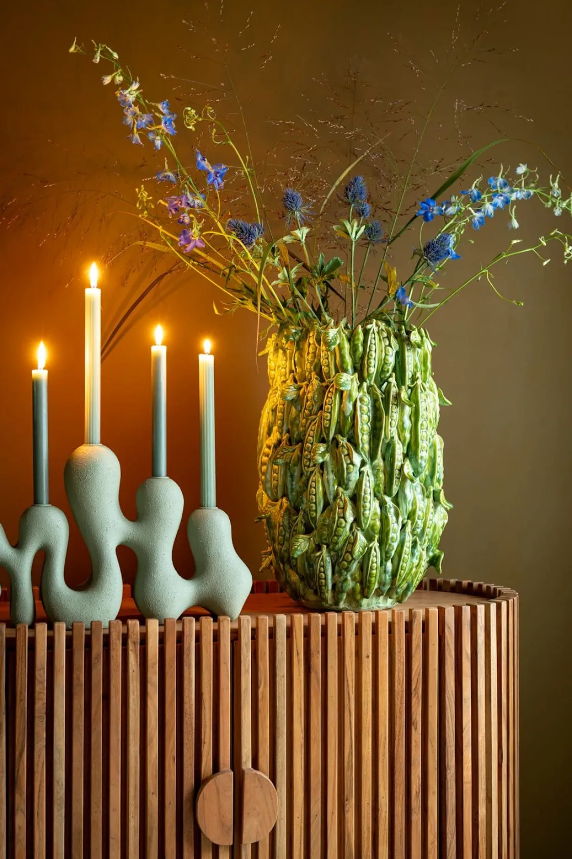 XOOON Mees kandelaar H25cm in kleur Groen shop je bij COCOmaison^ Woonaccessoires