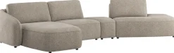 XOOON Merano, Longchair links ronde arm - 1 zits zonder armen - triangel poef - ottomane small rechts^ Merano|Merano