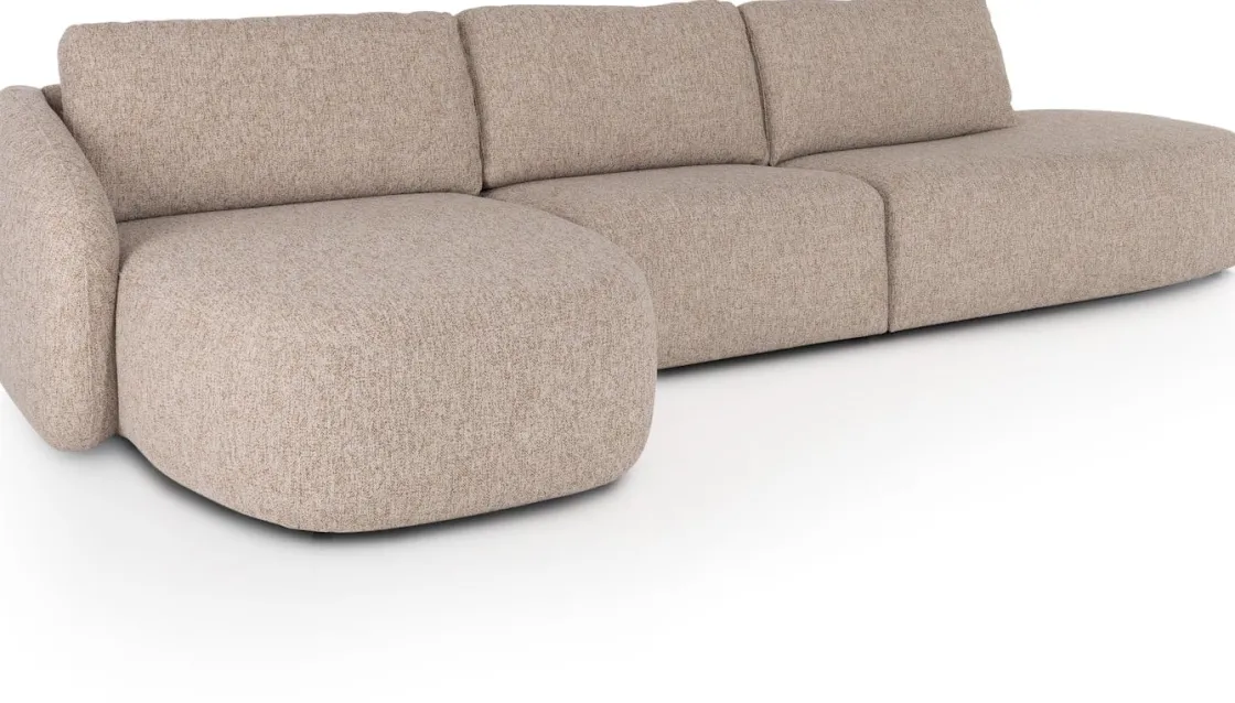 XOOON Merano, Longchair links ronde arm - 1 zits zonder armen - ottomane small rechts^ Merano|Merano