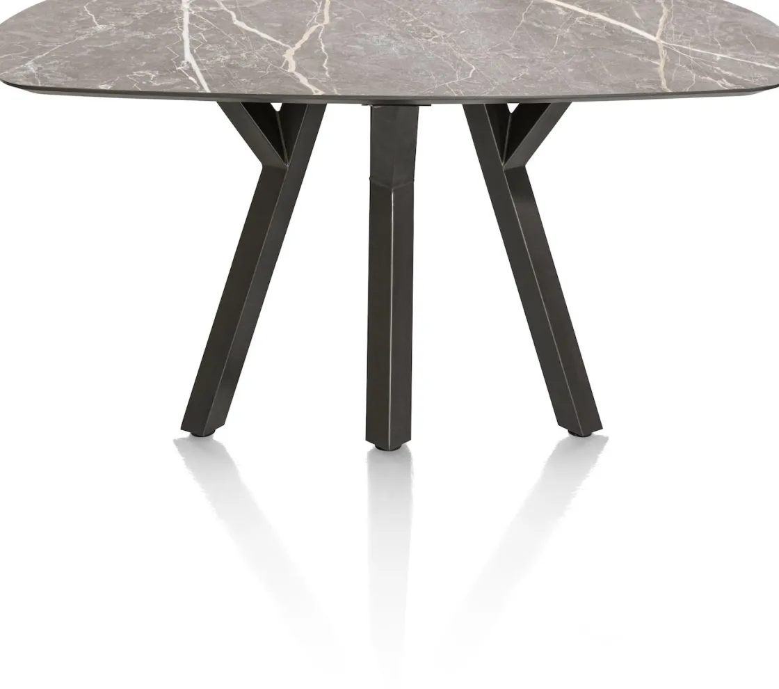 XOOON MINATO eetkamertafel - ovaal - 150 x 105 cm - lichtgrijs^ Tafelconfigurator|Eettafels