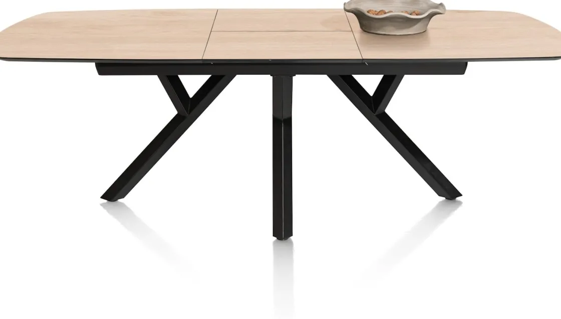 XOOON MINATO uitschuiftafel - ovaal - 180 (+ 60) x 110 cm - eiken look^ Uitschuiftafels|Eettafels