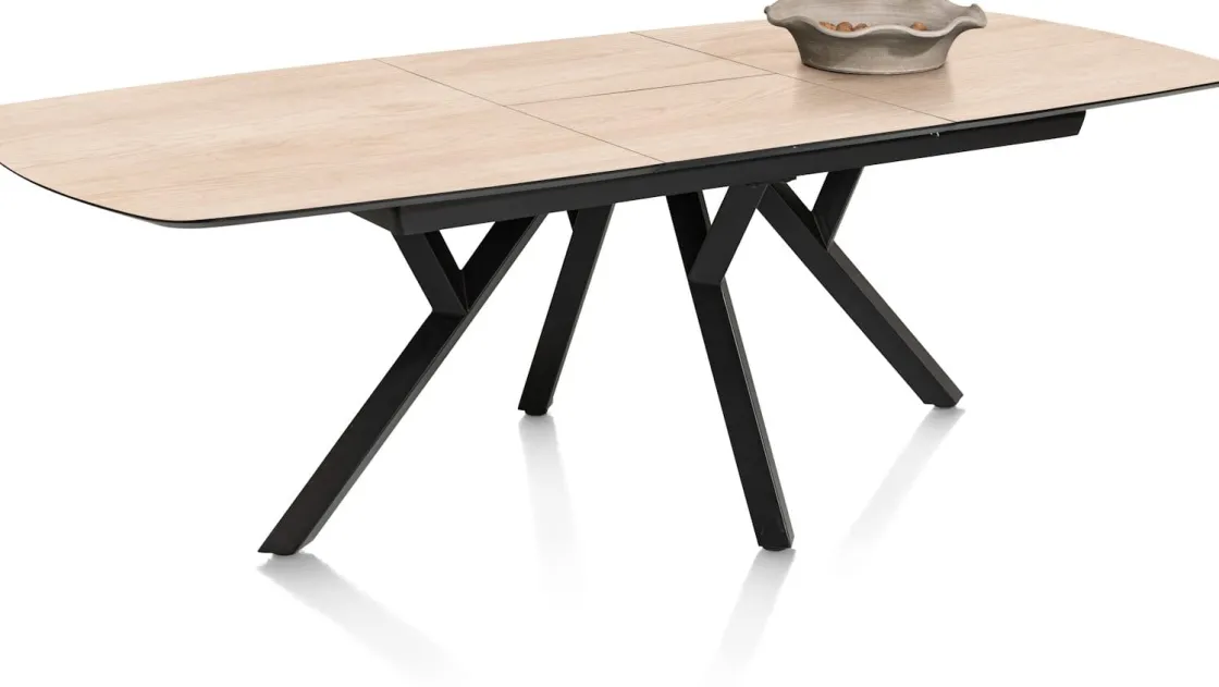 XOOON MINATO uitschuiftafel - ovaal - 180 (+ 60) x 110 cm - eiken look^ Uitschuiftafels|Eettafels