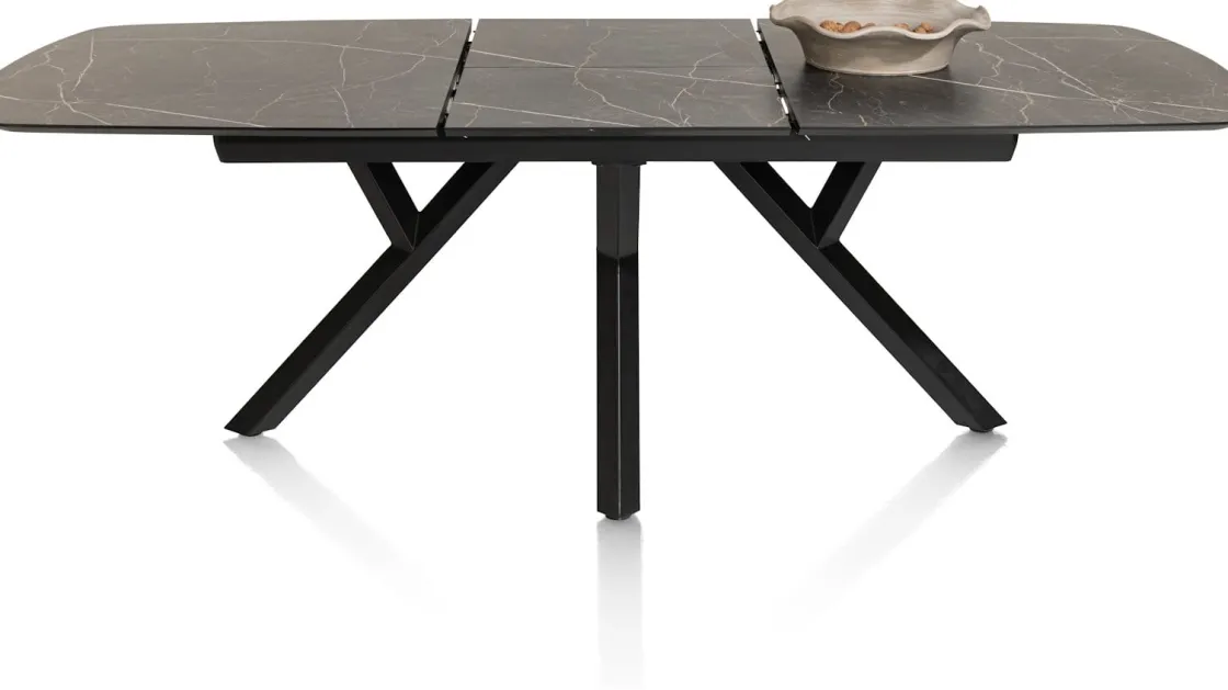 XOOON MINATO uitschuiftafel - ovaal - 180 (+ 60) x 110 cm - marmerlook^ Uitschuiftafels|Eettafels