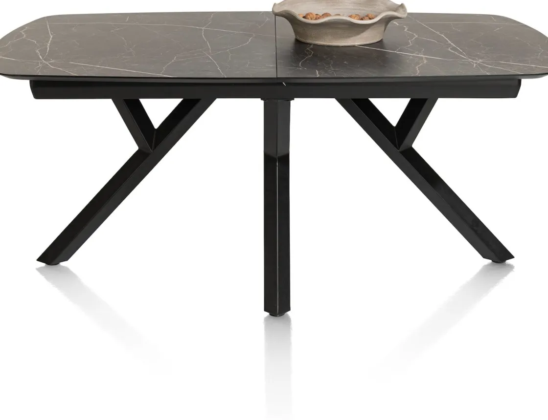 XOOON MINATO uitschuiftafel - ovaal - 180 (+ 60) x 110 cm - marmerlook^ Uitschuiftafels|Eettafels