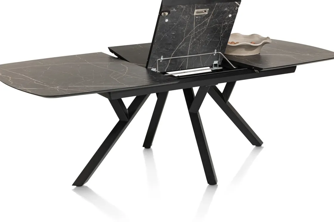 XOOON MINATO uitschuiftafel - ovaal - 180 (+ 60) x 110 cm - marmerlook^ Uitschuiftafels|Eettafels