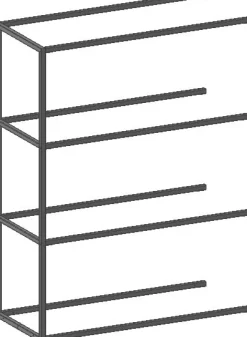 XOOON Modulo aanbouwrek in metaal 90 cm, 3 nivo's -^ Wandmeubels