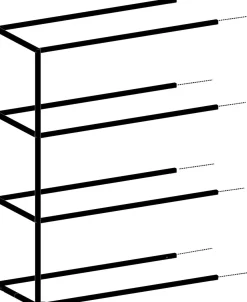 XOOON Modulo aanbouwrek in metaal 135 cm, 3 nivo's -^ Wandmeubels