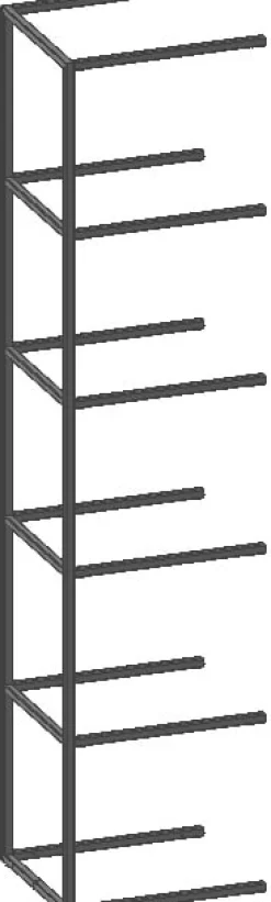 XOOON Modulo aanbouwrek in metaal 45 cm, 5 nivo's -^ Wandmeubels