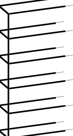 XOOON Modulo aanbouwrek in metaal 90 cm, 5 nivo's -^ Wandmeubels
