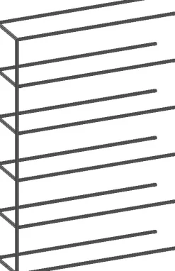 XOOON Modulo aanbouwrek in metaal 135 cm, 5 nivo's -^ Wandmeubels