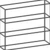 XOOON Modulo basisrek in metaal 135 cm, 3 nivo's -^ Wandmeubels