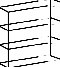 XOOON Modulo basisrek in metaal 135 cm, 3 nivo's -^ Wandmeubels