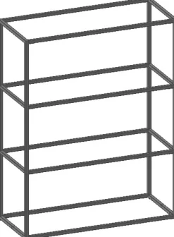 XOOON Modulo basisrek in metaal 90 cm, 3 nivo's -^ Wandmeubels