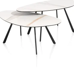 XOOON Montello hoge salontafel met keramiek blad 94x49cm^ Bijzettafel Sets|Salontafels
