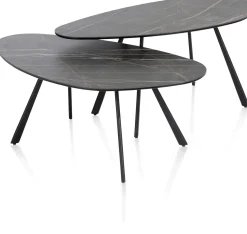 XOOON Montello lage salontafel met keramiek blad 94x49cm^ Bijzettafel Sets|Salontafels