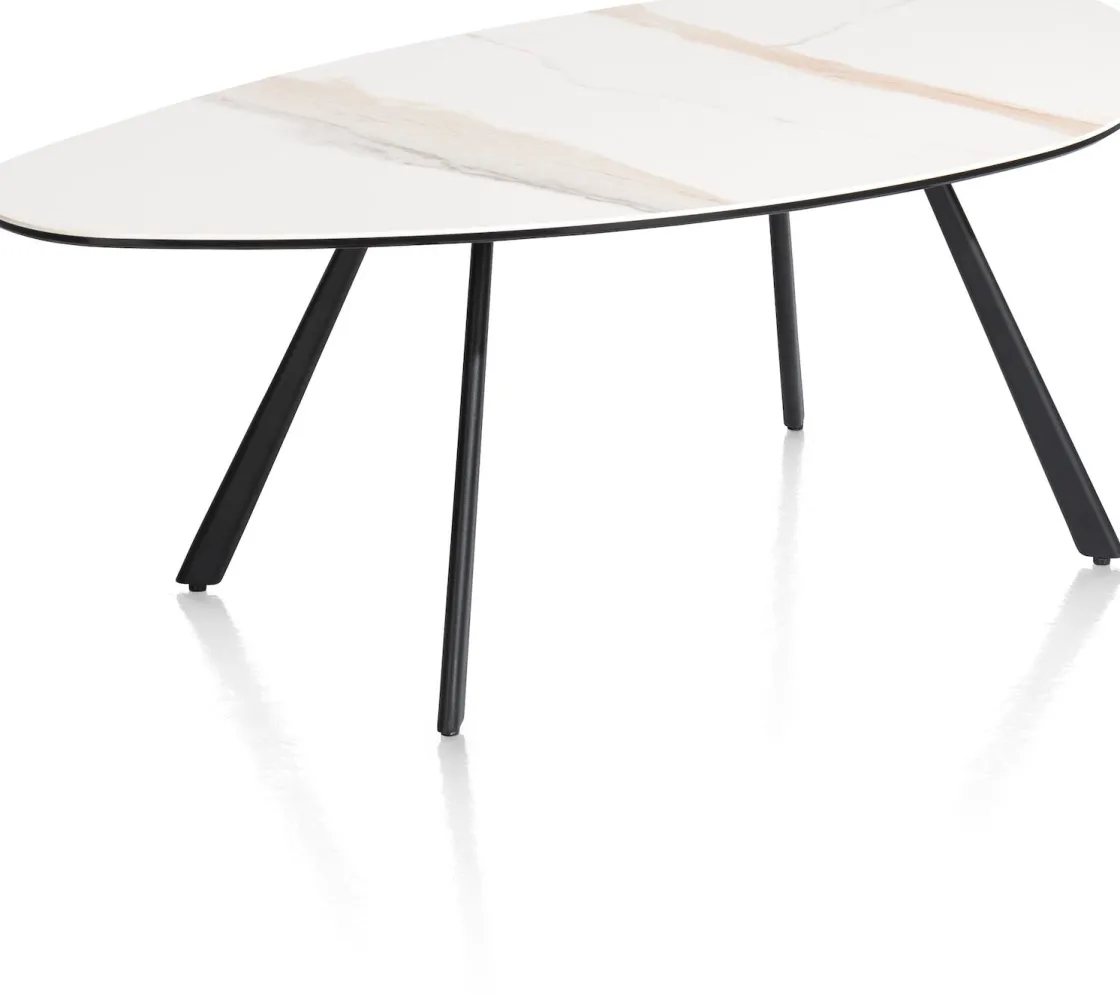 XOOON Montello lage salontafel met keramiek blad 94x49cm^ Bijzettafel Sets|Salontafels