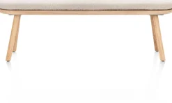 XOOON Niora, bank 160x43cm - massief eiken - houten pootjes - inclusief kussen^ Eetkamerbanken|Eetkamerstoelen