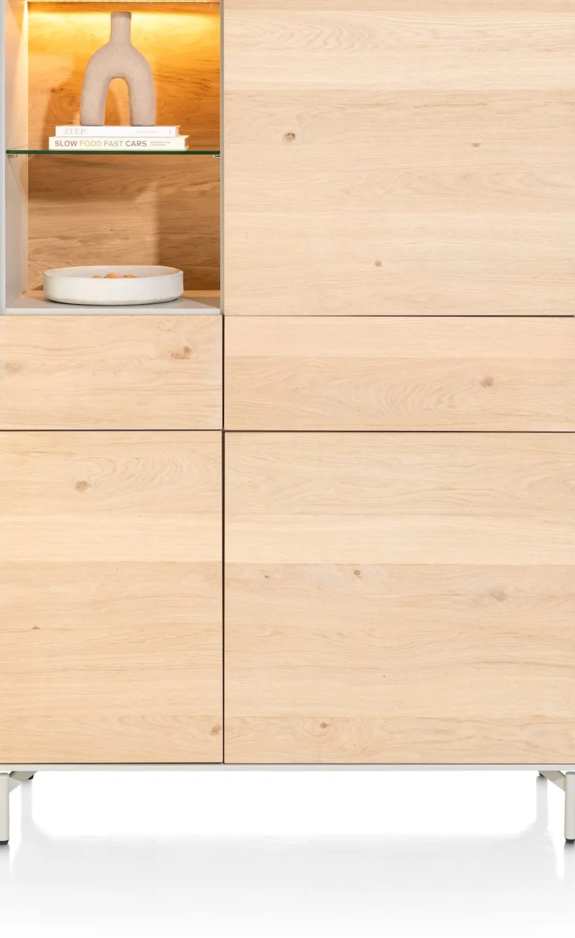 XOOON NIORA bergkast 120 cm - naturel eiken^ Bergkasten