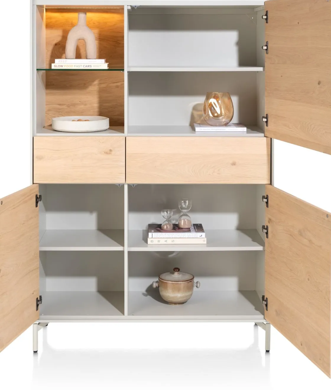 XOOON NIORA bergkast 120 cm - naturel eiken^ Bergkasten