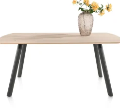XOOON NIORA eetkamertafel 180 x 100 cm - metalen poot - grafiet^ Tafelconfigurator|Eettafels