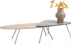 XOOON NIORA salontafel 85 x 77 cm - HPL marmer licht grijs^ Salontafels|Tafelconfigurator