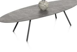 XOOON NIORA salontafel 150 x 50 cm - HPL marmer licht grijs - grafiet^ Salontafels|Tafelconfigurator