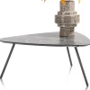 XOOON NIORA salontafel 85 x 77 cm - HPL marmer licht grijs - grafiet^ Salontafels|Tafelconfigurator