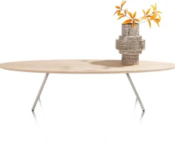 XOOON NIORA salontafel 150 x 50 cm - eiken fineer - zijdegrijs^ Salontafels|Tafelconfigurator