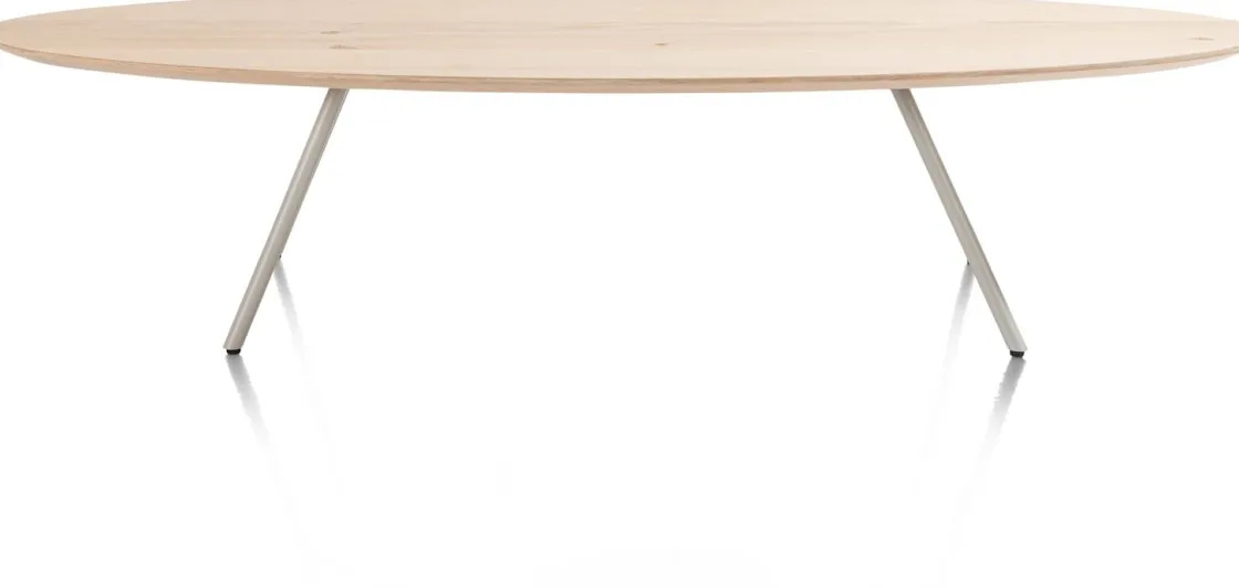 XOOON NIORA salontafel 150 x 50 cm - eiken fineer - zijdegrijs^ Salontafels|Tafelconfigurator