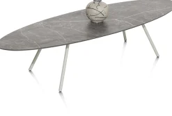 XOOON NIORA salontafel 150 x 50 cm - HPL marmer licht grijs^ Salontafels|Tafelconfigurator