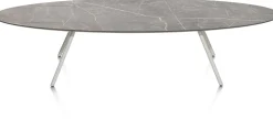 XOOON NIORA salontafel 150 x 50 cm - HPL marmer licht grijs^ Salontafels|Tafelconfigurator