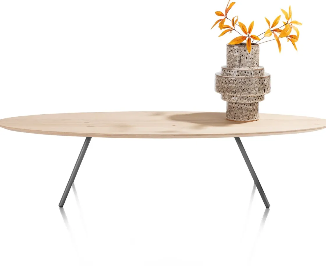 XOOON NIORA salontafel 150 x 50 cm - eiken fineer - grafiet^ Salontafels|Tafelconfigurator