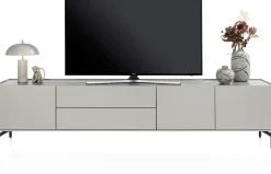 XOOON Noon, lowboard 240 cm - 3-deuren + 2-laden - bovenblad in HPL light grey^ Tv-Meubelen|Dressoirs