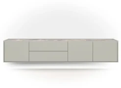 XOOON NOON lowboard 210 cm - 3-deuren + 2-laden - lichtgrijs^ Tv-Meubelen|Dressoirs