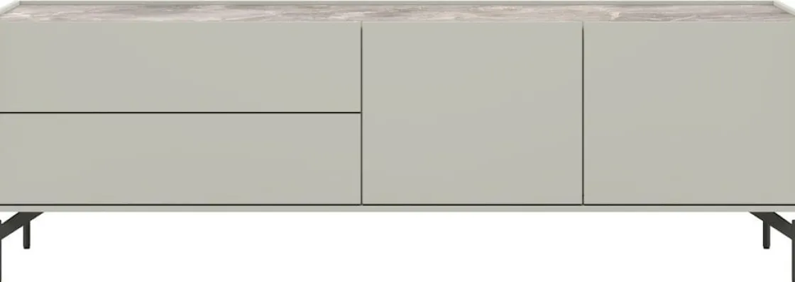 XOOON NOON lowboard 170 cm - 2-deuren + 2-laden - lichtgrijs^ Tv-Meubelen|Dressoirs