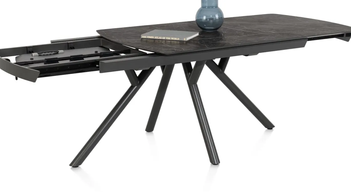 XOOON Novello, uitschuiftafel 200 (+ 78) x 100 cm - Primo Laminato marble - Onyx^ Uitschuiftafels|Eettafels