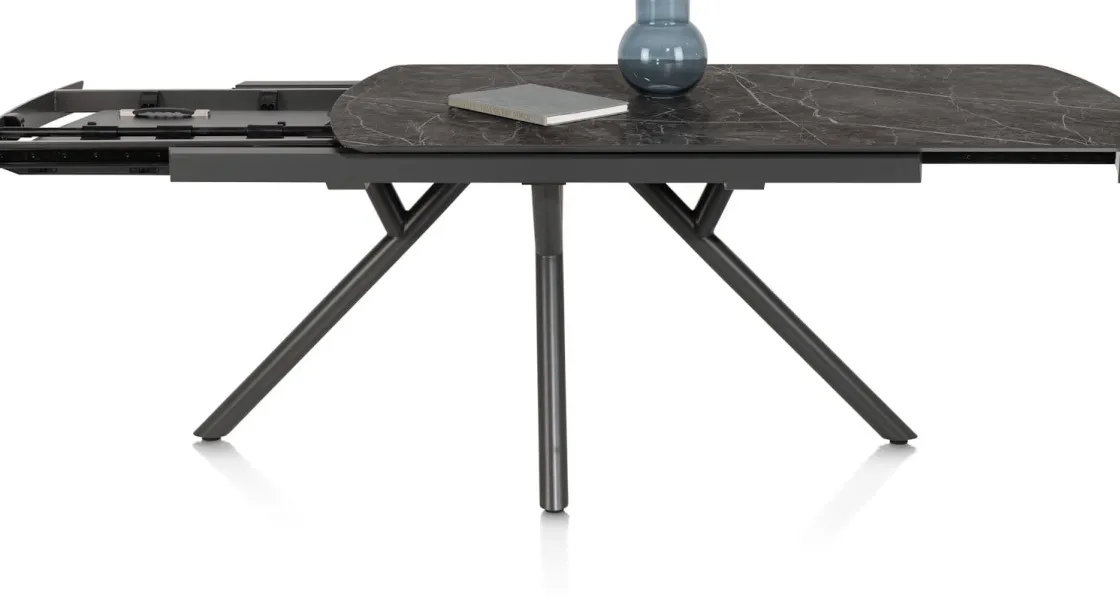 XOOON Novello, uitschuiftafel 200 (+ 78) x 100 cm - Primo Laminato marble - Onyx^ Uitschuiftafels|Eettafels