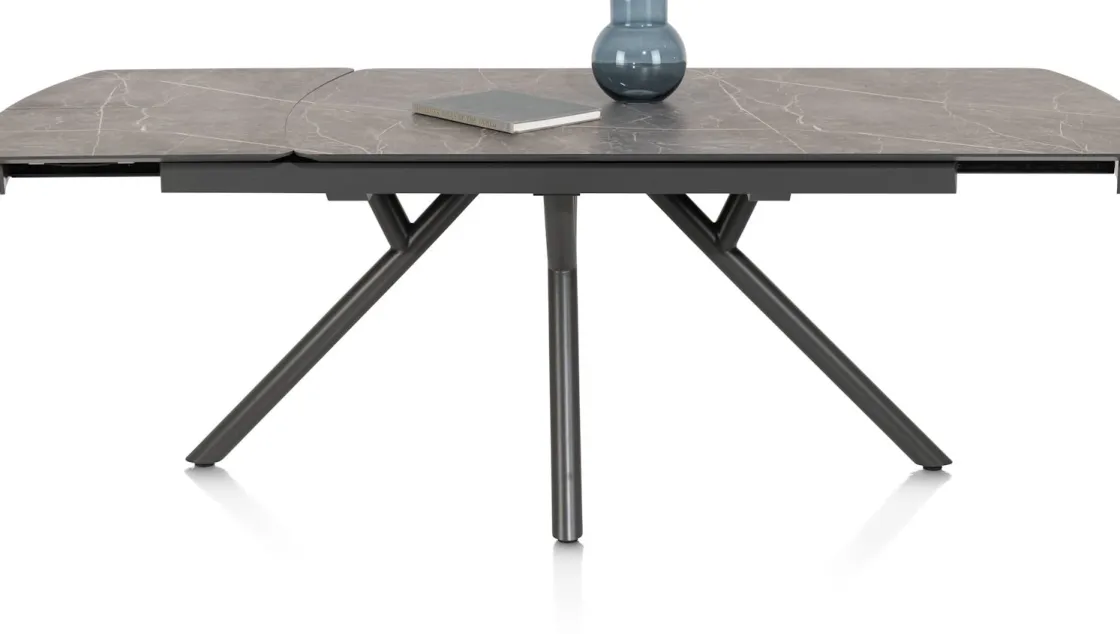 XOOON Novello uitschuiftafel 200 x 100 cm in de kleur Lichtgrijs -^ Uitschuiftafels|Eettafels
