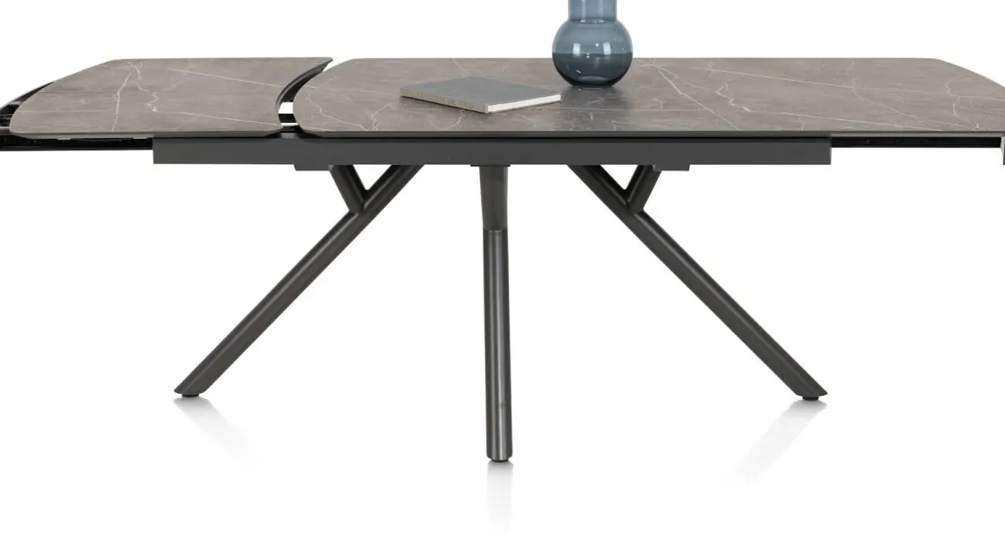 XOOON Novello uitschuiftafel 200 x 100 cm in de kleur Lichtgrijs -^ Uitschuiftafels|Eettafels