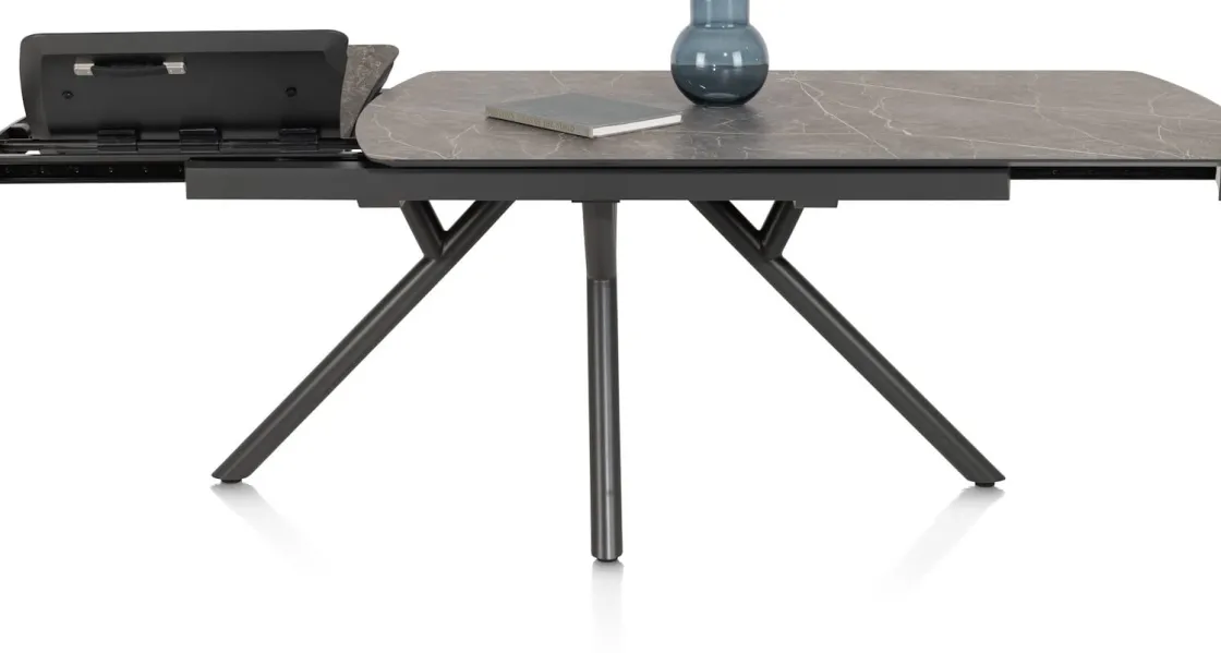 XOOON Novello uitschuiftafel 200 x 100 cm in de kleur Lichtgrijs -^ Uitschuiftafels|Eettafels