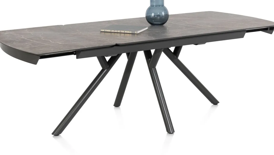 XOOON Novello uitschuiftafel 200 x 100 cm in de kleur Lichtgrijs -^ Uitschuiftafels|Eettafels