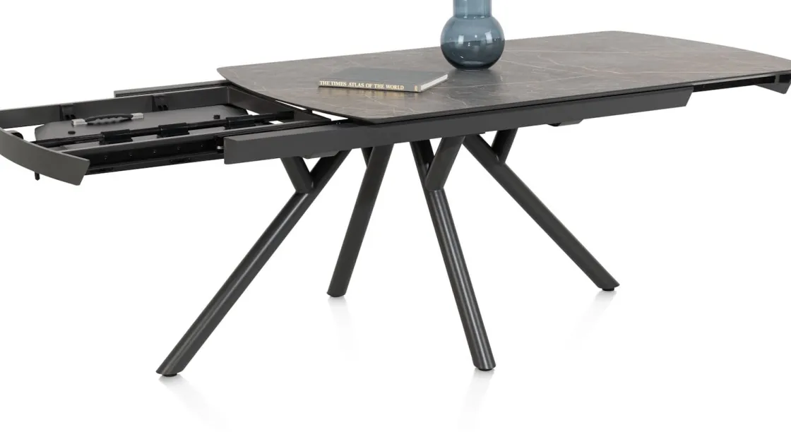 XOOON Novello uitschuiftafel 200 x 100 cm in de kleur Lichtgrijs -^ Uitschuiftafels|Eettafels
