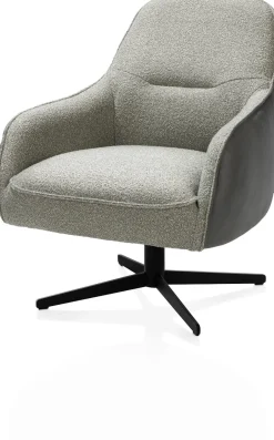 XOOON Oviedo fauteuil met combistof en lage rug^ Leren Fauteuils|Stoffen Fauteuils