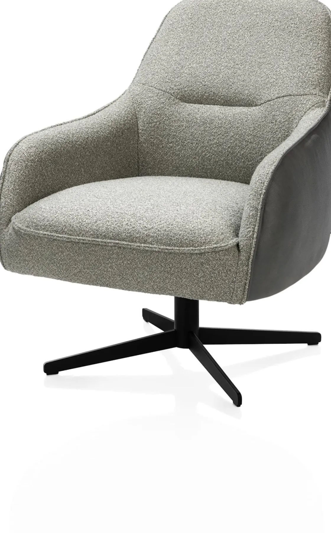 XOOON Oviedo fauteuil met combistof en lage rug^ Leren Fauteuils|Stoffen Fauteuils