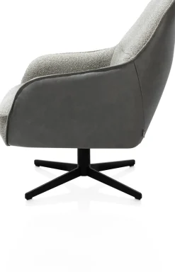 XOOON Oviedo fauteuil met combistof en lage rug^ Leren Fauteuils|Stoffen Fauteuils